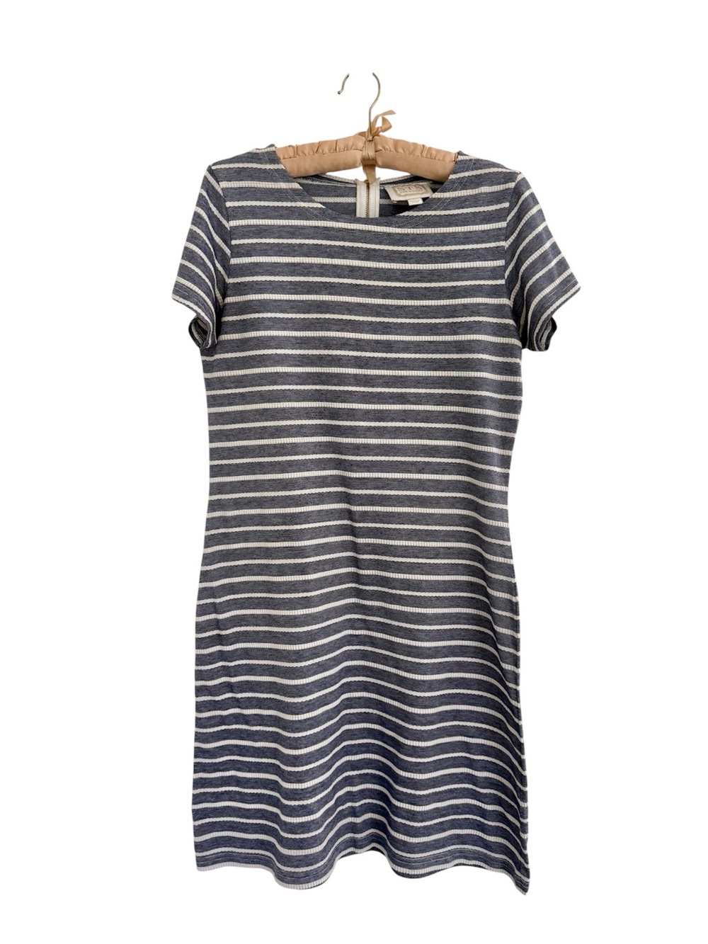 Sail to Sable Navy and White Striped Short-Sleeve Mini Dress